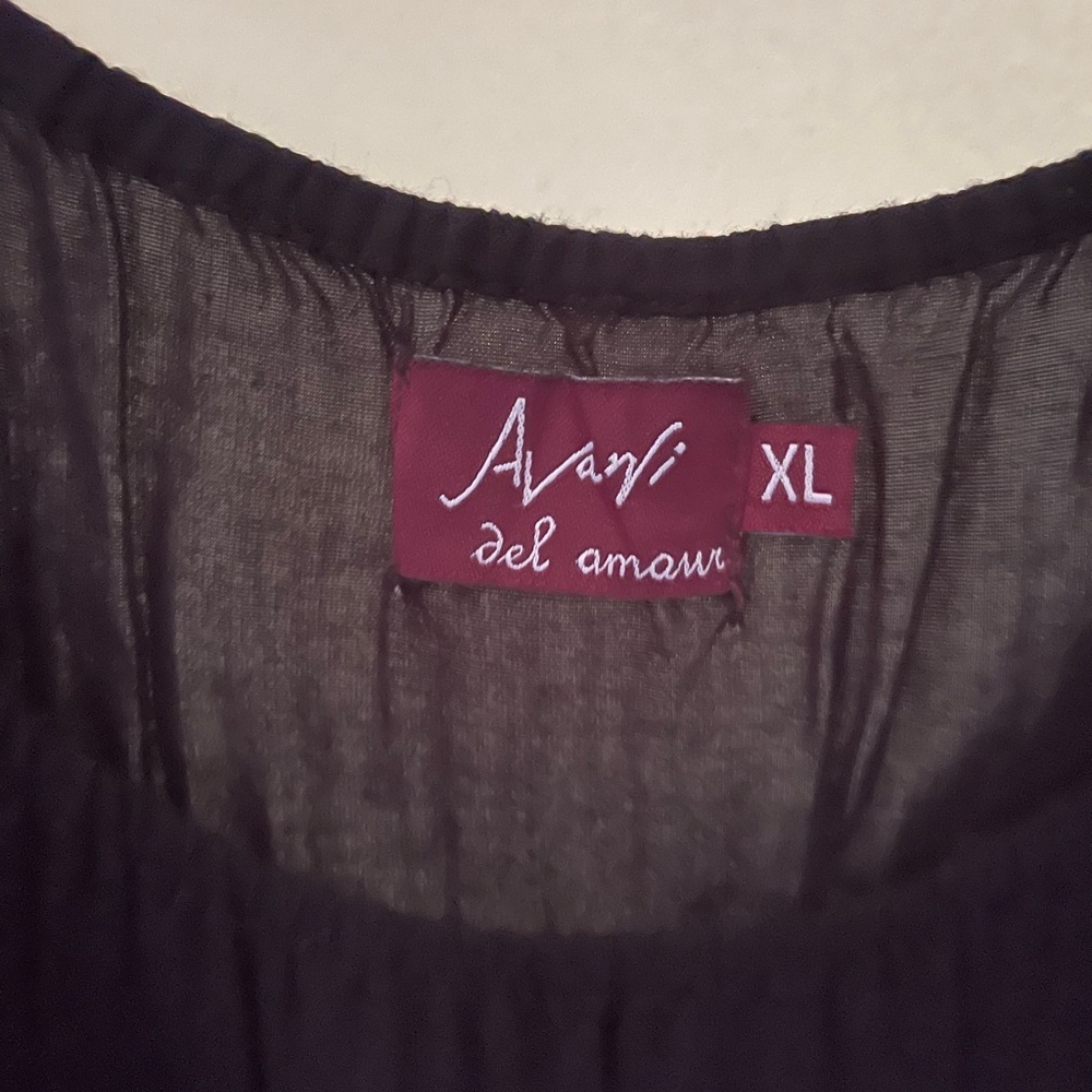 Avani del amour Beautiful Boutique Black Embroidered Blouse… Sz XL 🖤 - Picture 4 of 13